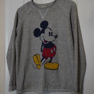 Gray Disney Mickey Mouse Crewneck Sweatshirt